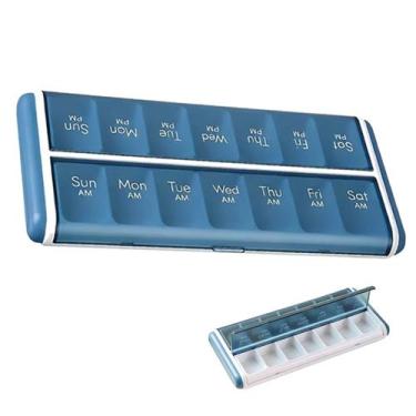Imagem de Porta Remedio Comprimido Pilula Capsula Organizador Semanal Divisoria 