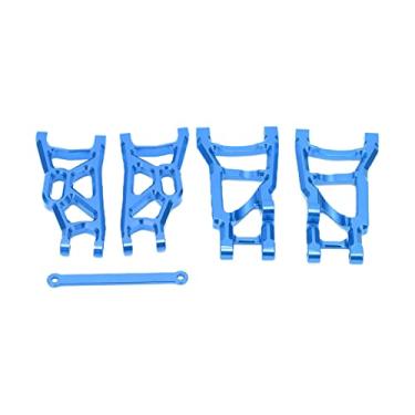Imagem de Kit de braços oscilantes dianteiro e traseiro para carro RC, não é fácil de deformar, durável, fácil de usar, braço de metal para carro RC portátil para TRAXXAS SLASH 2WD(azul)