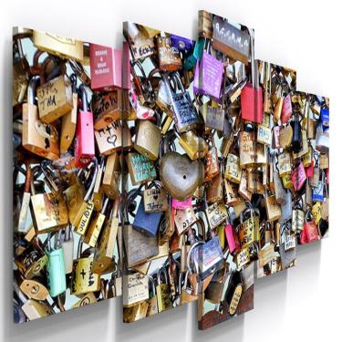 Imagem de Quadros Decorativos Cadeados Ponte de Paris Quarto 