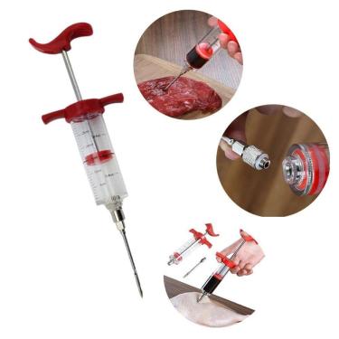 Imagem de Injetor De Temperos Seringa Churrasco Carnes Frangos Inox