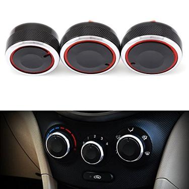 Imagem de Polarlander 3 peças/conjunto de maçaneta de ar condicionado de liga de alumínio botão CA carro ar condicionado interruptor de controle de calor para Hyundai Verna