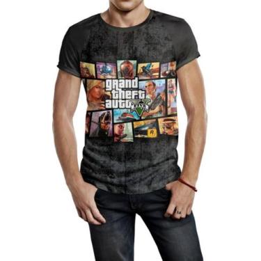 Imagem de Camiseta Raglan Masculina Grand Theft Auto V Gta V Ref:486 - Smoke