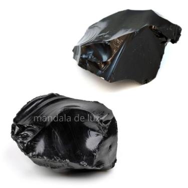 Imagem de Combo 2 Pedras De Obsidiana Negra Bruta Cristal Natural - Mandala De L