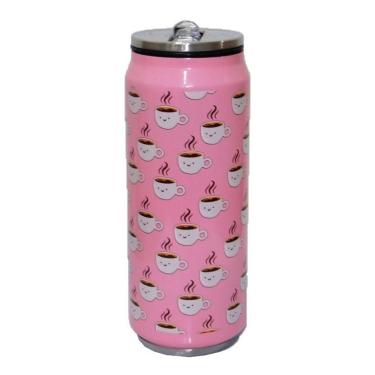 Imagem de Garrafinha Squeeze Parede Dupla Inox C/ Canudo 360ml Coruja