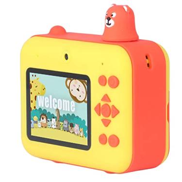 Imagem de Câmera de impressão instantânea para crianças, filmadora de brinquedo infantil com tela LCD de 2,4 polegadas, câmera de vídeo térmica selfie 1080p, lapso de tempo, gravação em loop, visualização de fotos, presentes para meninas e meninos (amarelo)