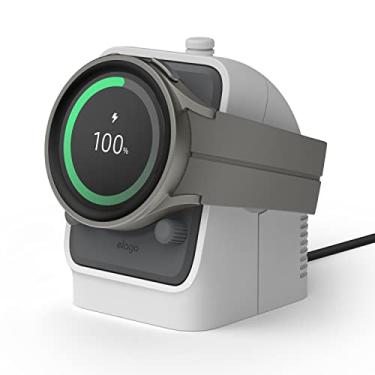 Imagem de elago Suporte de carregamento GWT4 compatível com Samsung Galaxy Watch 7, 6/6 Classic, 5/5 Pro (40, 43, 44, 45, 47 mm) design Walkie Talkie - [Cabo de carregamento não incluído] [cinza claro]