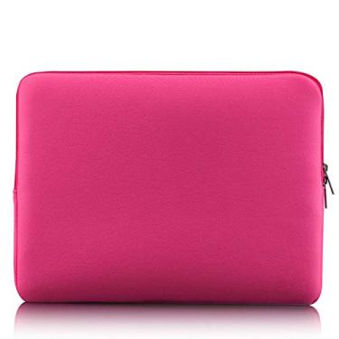 Imagem de Qudai Bolsa com zíper bolsa de manga macia portátil bolsa para laptop de substituição para laptop de 11 polegadas MacBook Air Ultrabook rosa BD
