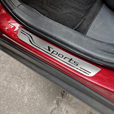 Imagem de GZBFTDH Protetor protetor de rasgo de peitoril da porta do carro, compatível com acessórios de travessia 2015-2023, acabamento de placa de entrada de porta de aço