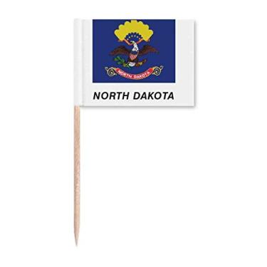 Imagem de Bandeira de Dakota do Norte com perfil de palito de dente marcadores para decoração de festa