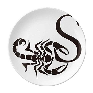 Imagem de Escorpião Natural Inseto Letra Prato Decorativo Porcelana Salver Louça Prato de Jantar