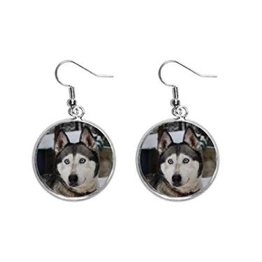 Imagem de Brinco feminino com pingente de orelha de gato Snow Husky
