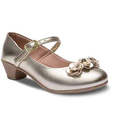 Imagem de Sapato Salto Infantil Boneca Flor 38 (32, Dourado)