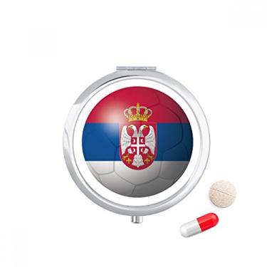 Imagem de Caixa de armazenamento de medicamentos com a bandeira nacional da Sérvia de futebol americano