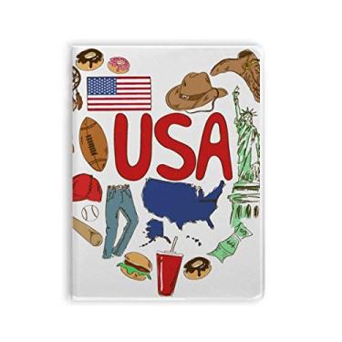Imagem de Caderno de capa macia com a bandeira nacional dos EUA America Love Heart