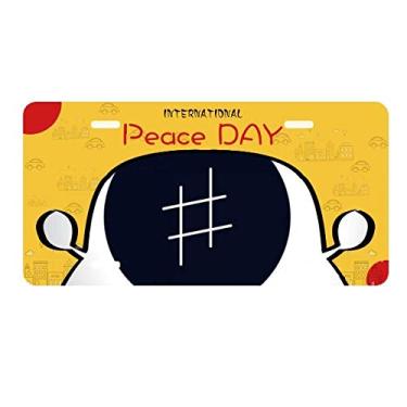 Imagem de DIYthinker Placa de licença preta com assinatura White Music para decoração de carro, dia da paz