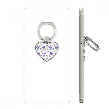 Imagem de Suporte de anel de telefone com pintura de lavanda com flores e suporte universal