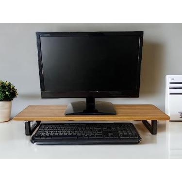 Imagem de Mesa Stand Desk 65Cm x 18Cm Suporte elevado para Monitor Freijó