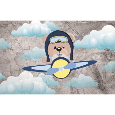 Imagem de Fundo Fotográfico Em Tecido Urso Aviador 2,80X1,50