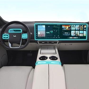 Imagem de LAVIYE carro Interior GPS navegador central console terno transparente PPF-TPU película protetora Filme anti-risco, para LEADING IDEAL L7 L8 L9 2021-2023