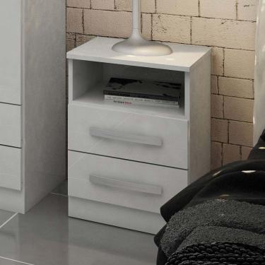 Imagem de Mesa de Cabeceira  2 Gavetas Irlanda 0187 Branco - Genial Flex