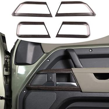 Imagem de PIUGILH Capa de maçaneta interna de porta compatível com Land Rover Defender 110 2020 2021 2022, acessórios internos de acabamento da moldura da maçaneta da porta (grão de carvão)