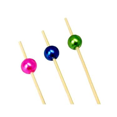 Imagem de Palito Bambu Petiscos Bolinha Colorida Silver Plastic 20und