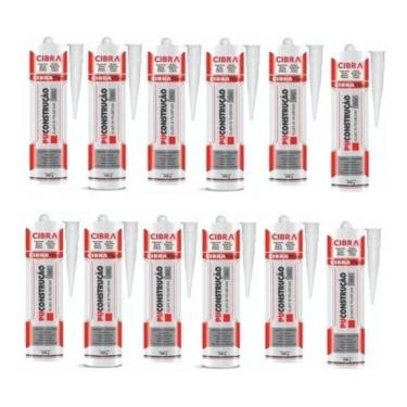Imagem de 12 Cola Selante Poliuretano Cibra Pu Construção 400G Cinza