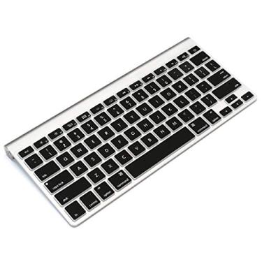 Imagem de ProElife Capa protetora de silicone ultrafina para teclado sem fio Apple com Bluetooth MC184LL/B (modelo A1314, layout dos EUA) (não serve para teclado mágico) (preto)