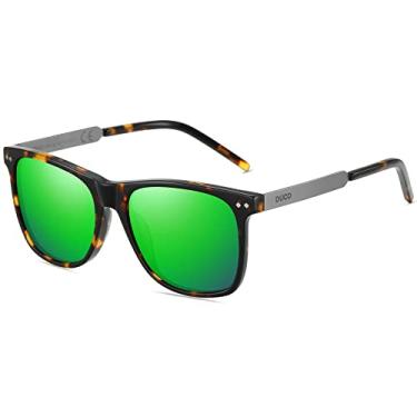 Imagem de DUCO Óculos de sol polarizados masculinos óculos de sol masculinos para dirigir pesca armação acetato 100% proteção UV 2143, Armação tartaruga, lente verde Revo, Medium