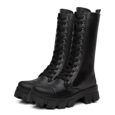 Imagem de Bota Coturno Cano Longo Alto de Blogueiras-Feminino
