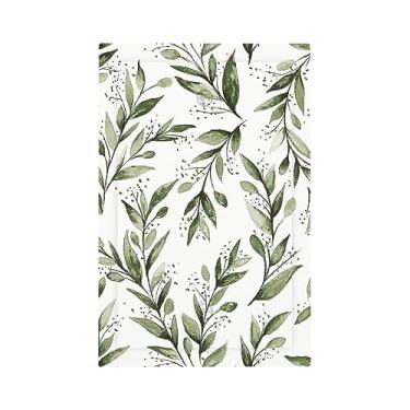 Imagem de Folha de oliveira de eucalipto verde branco 1 interruptor de luz sem dispositivo placa de parede decorativa sálvia floral placa de interruptor elétrica para banheiro quarto casa sala de estar painel
