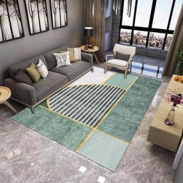 Imagem de Tapetes leves de luxo para sala de estar, decoração moderna para casa, sofá, área, tapete, grande, verde, chão, quarto, sala de estar, tapete, flanela, 3.200 x 250 cm, 78,7 x 98 pol.