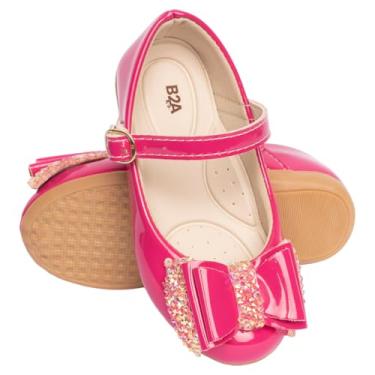 Imagem de Genérico, Sapatilha Infantil Menina Feminina B2a Kids laço com manta de brilho Cor:Rosa pink;Tamanho:23