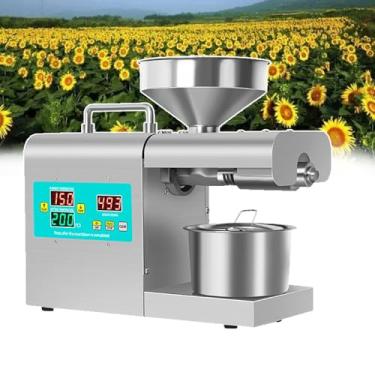 Imagem de KKSOUFX Prensa De óLeo De Controle De Temperatura Inteligente De 820 W,Extrator De óLeo De Nozes Frio/Quente, AçO InoxidáVel,Com Diplay Lcd Para Sementes De Amendoim Gergelim Coco Soja