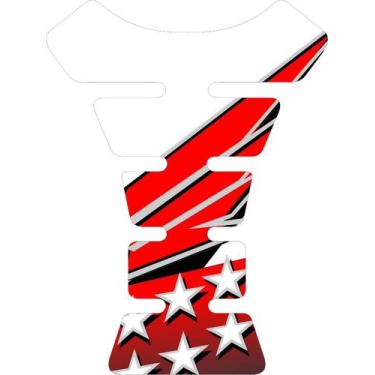 Imagem de Tank Pad Protetor De Tanque Para Moto Honda Branco E Vermelh - Resitan