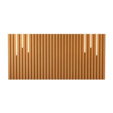 Imagem de Cabeceira Ripado De Casal Com Jogo De Led Atrani Nature