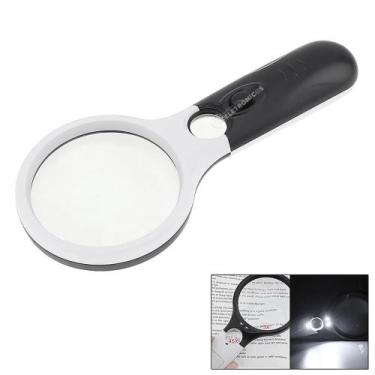Imagem de Lupa De Mão 3 LED 3X 45x A Pilha Profissional Relojoeiro Leitura 6902A