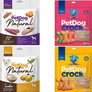 Imagem de Kit 4 Petdog Natural E Crock Super Premium Para Cães - Pet Dog
