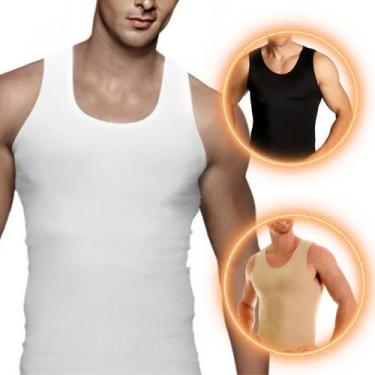 Imagem de Cinta Regata Modeladora Camiseta Masculina Branco Tamanho G - Ideal Pr
