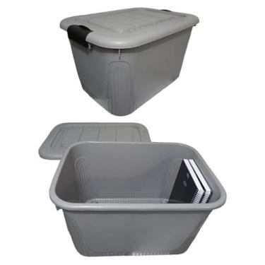 Imagem de Caixa Organizadora 50l Contêiner Com Travas E Rodinhas - Plasnorthon, 