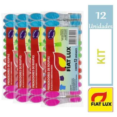 Imagem de 12 Pacotes Pregador Roupas Fiatlux Alta Pressão 12 Un Cada - Fiat Lux