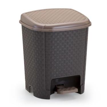 Imagem de Lixeira Rattan 06 Litros Com Pedal - Monte Líbano, Marrom Tendências