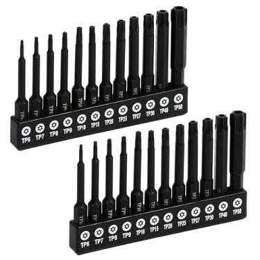 Imagem de ARES 31014 – Conjunto de brocas Torx longas resistentes a adulteração de 24 peças – Brocas Torx de Aço S2 de Grau Industrial – Haste Hexagonal de 0,63 cm para Mandris de Broca Padrão e Acopladores de