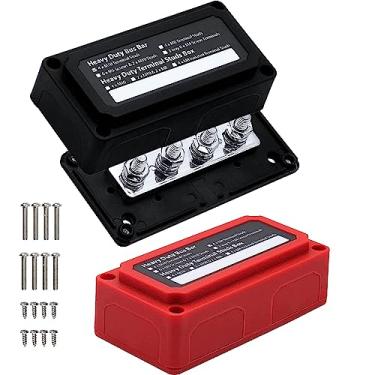 Imagem de jamgoer Barra de Ônibus 300A Módulo de Serviço Pesado Design Bloco de Distribuição de Energia 12V 24V 48V Dc Caixa de Barramento com Pinos Terminais 4X M10(3/8 ") para Caminhão de Carro Rv Automotivo