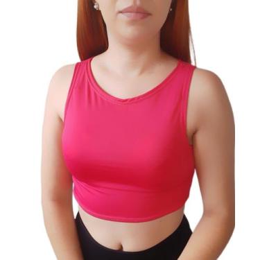 Imagem de Atacado kit com 6 cropped regata básico liso top fitness sem bojo - DE