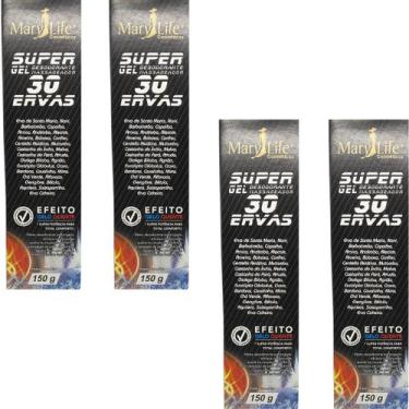 Imagem de Super Gel Desodorante Massageador Mary Life 30 Ervas Bisnaga 150g Kit 