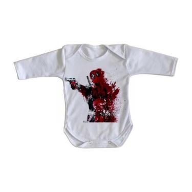 Imagem de  body nenê criança roupa bebê manga longa Deadpool - Empório Dutra, G 