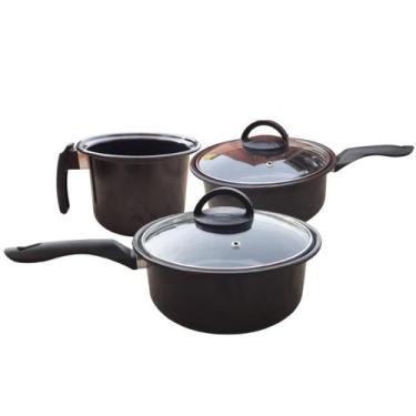 Imagem de Jogo de Panelas Cerâmica 5peçasC indução cooktp - Lê Black