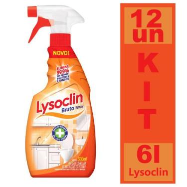 Imagem de Kit 12 Desinfetante Multiuso 500ml Lysoclin Bruto Spray - Nobel do Bra