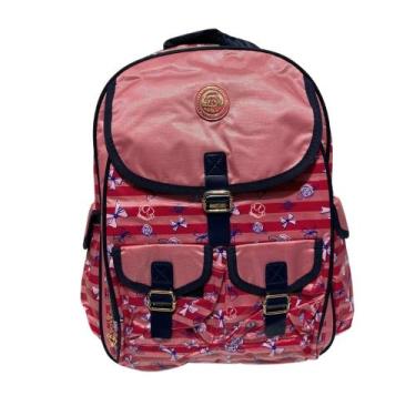 Imagem de Mochila de costa kika estampada, Azul, Rosa